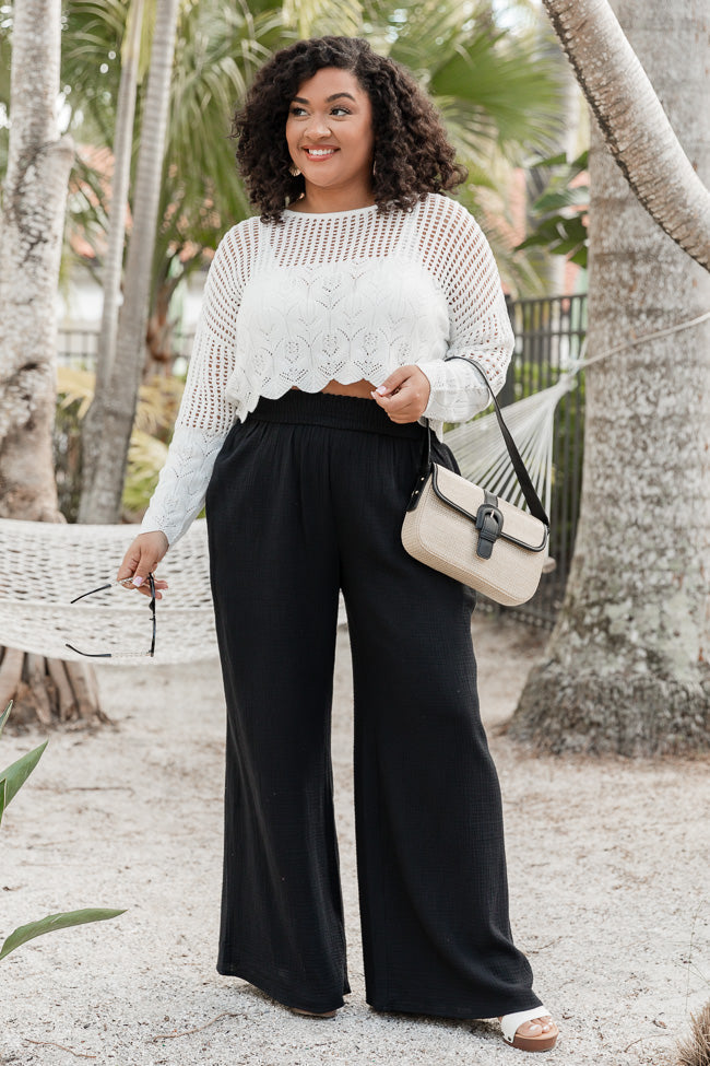 Let Me Adore You Black Gauze Beach Pants SALE