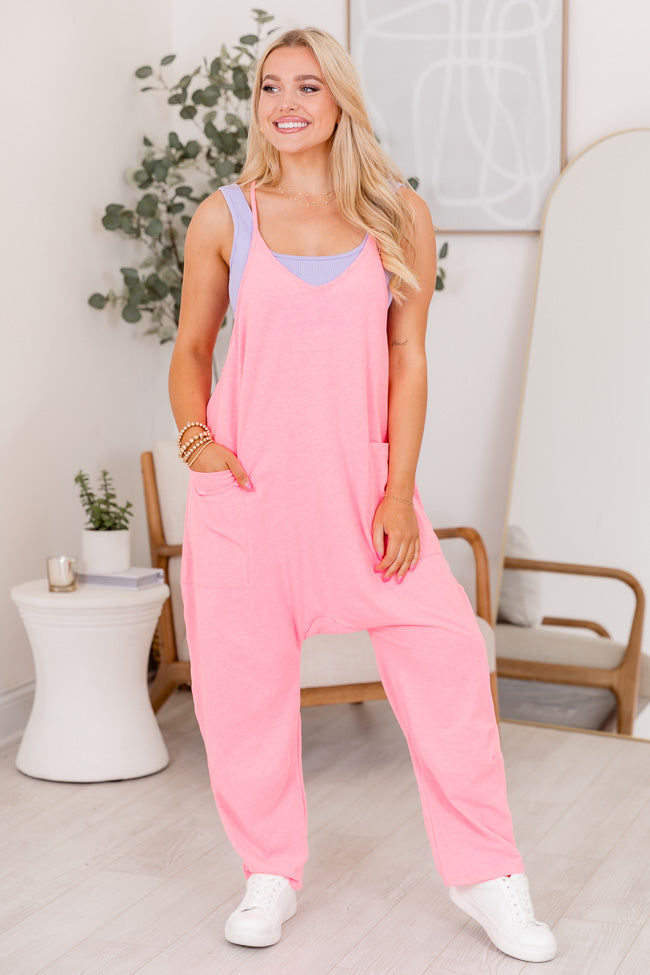 Day In The Life Neon Pink Jumpsuit SALE