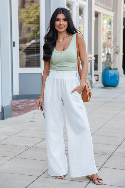 Let Me Adore You Ivory Gauze Beach Pants SALE