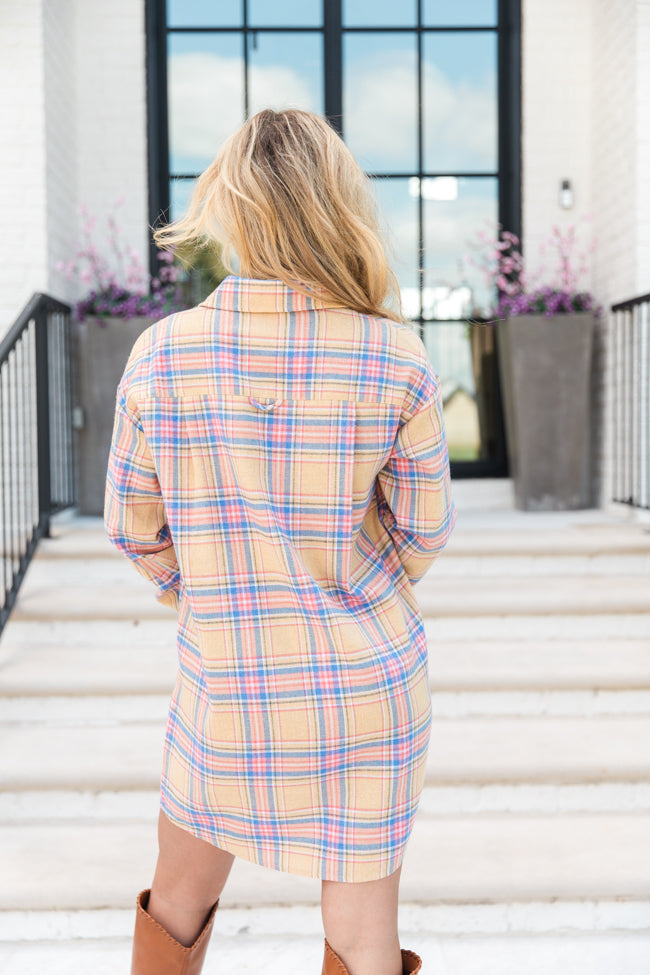 Breaking Plaid Yellow Shirt Dress FINAL SALE