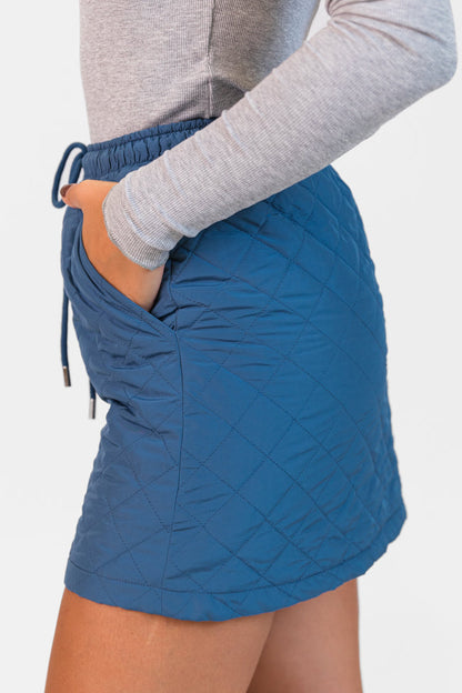 Colder Weather Blue Quilted Skort SALE