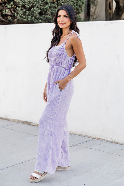 Jump For Joy Lavender Gauze Jumpsuit SALE